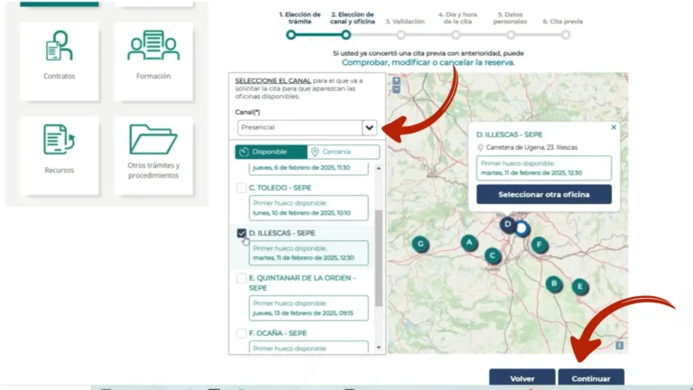 Mapa interactivo para seleccionar oficina de prestaciones SEPE más cercana por código postal Mapa interactivo para seleccionar oficina de prestaciones SEPE más cercana por código postal