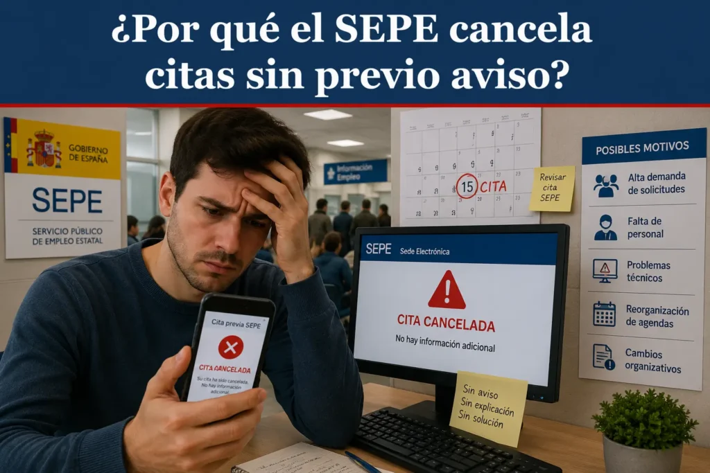 ¿Por qué el SEPE cancela citas sin previo aviso?