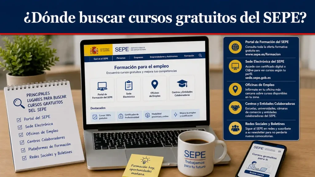 ¿Dónde buscar cursos gratuitos del SEPE ¿Dónde buscar cursos gratuitos del SEPE